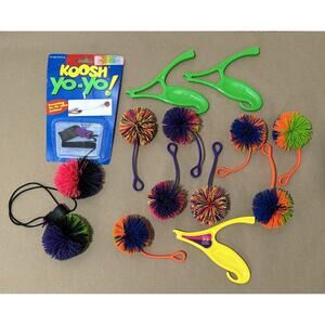 Vintage Koosh FlingShot Koosh Yo-Yo Lot 1990s Toys Including Rosie O’Donnell SE